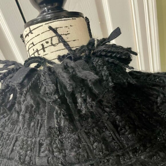 TWEED FRINGE MACROCANNAGE WOOL BLEND CROP JACKET PE DE CHUMBO SIZE SMALL - Picture 15 of 16